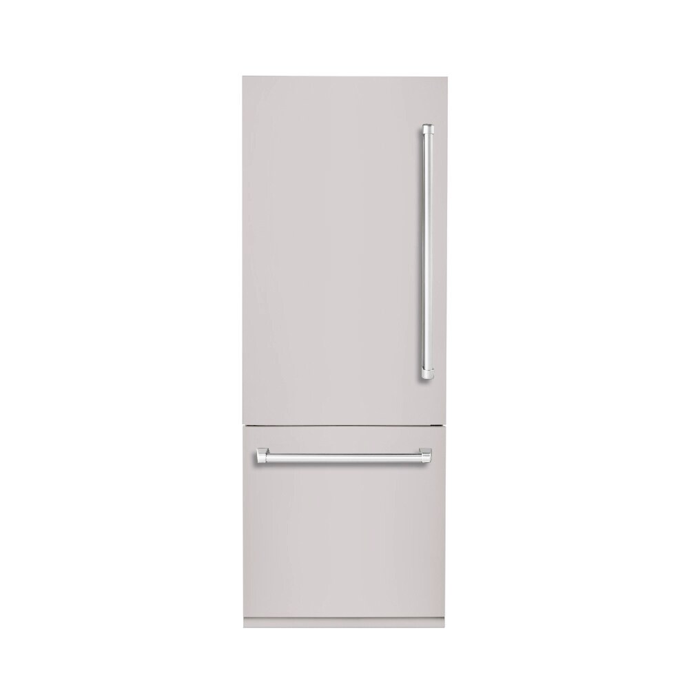 Hallman HBBM30LHPNLSSCM 16-cu ft Counter-Depth Built-In Bottom-Freezer Refrigerator with Ice Maker ( Stainless steel ) ENERGY STAR Certified