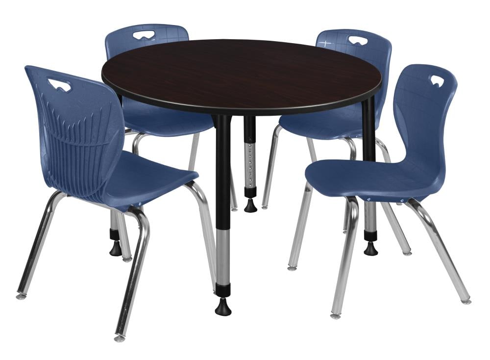 Regency TB48RNDMWAPBK40NV Classroom Tables Brown 4-Person Training Table (48-in W x 34-in H)