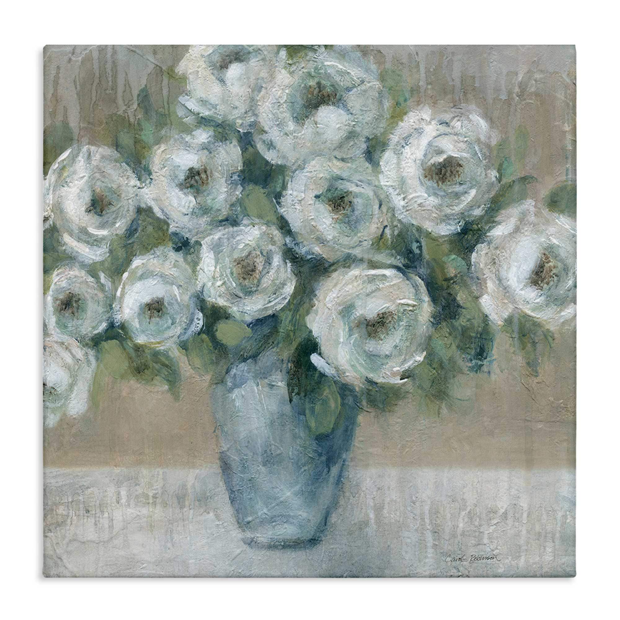 Stupell Industries BS-259-CN-24X24 Round Painted Roses Canvas Wall Art By Carol Robinson 24 x 24