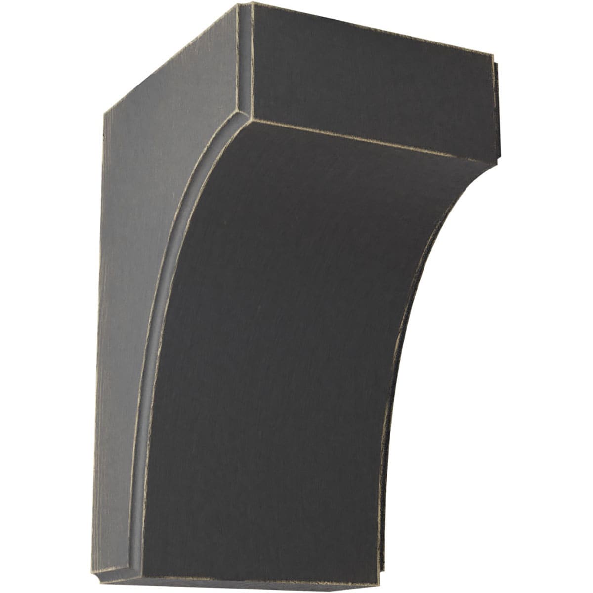 Ekena Millwork BKTWD04X04X06CVBL Clarksville 3-1/2-in x 4-in x 6-in Rubberwood Black Wood Standard Bracket