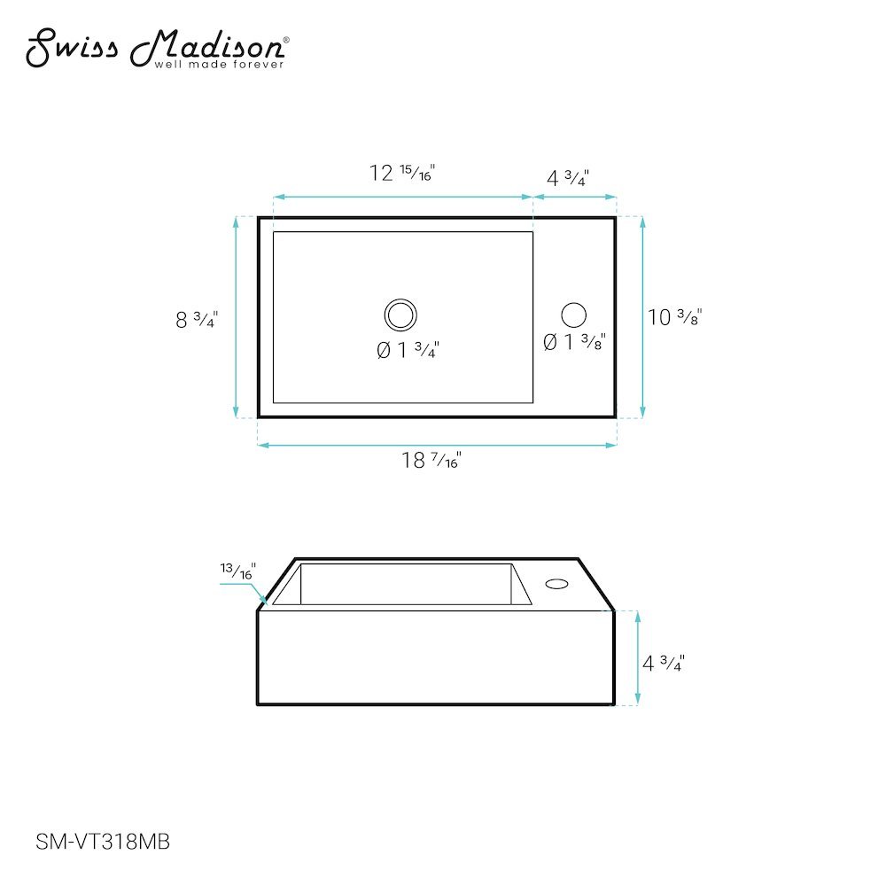 Swiss Madison SM-5-VT318MB Vanity-Tops - View #4