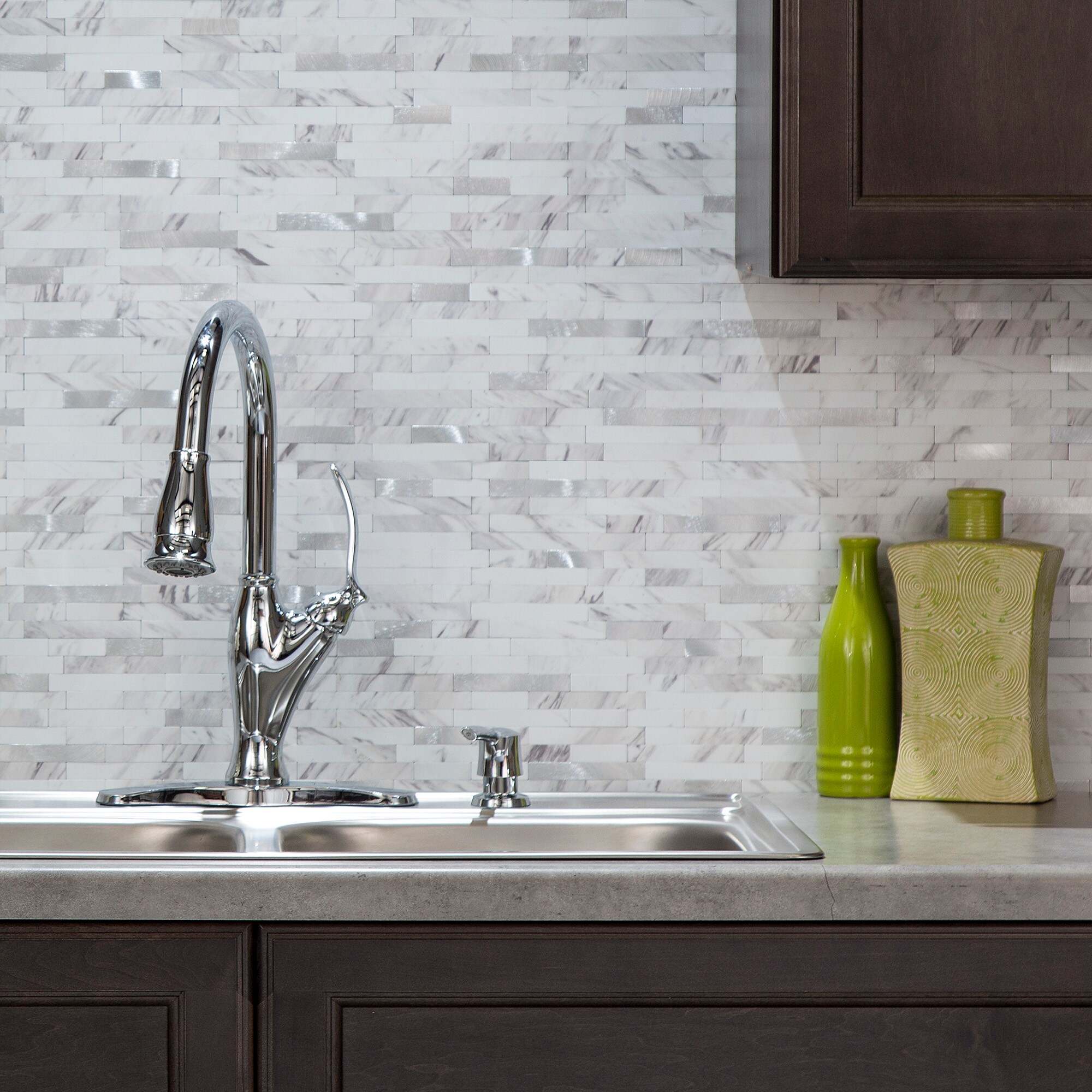 Peel and Stick Matted Glass Backsplash Tiles - Aspect