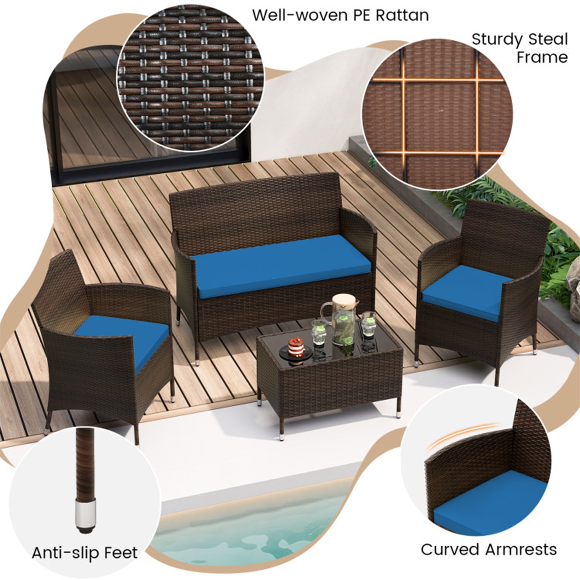 BABOOM BOM-67772PB-CO Patio-Conversation-Sets - View #4