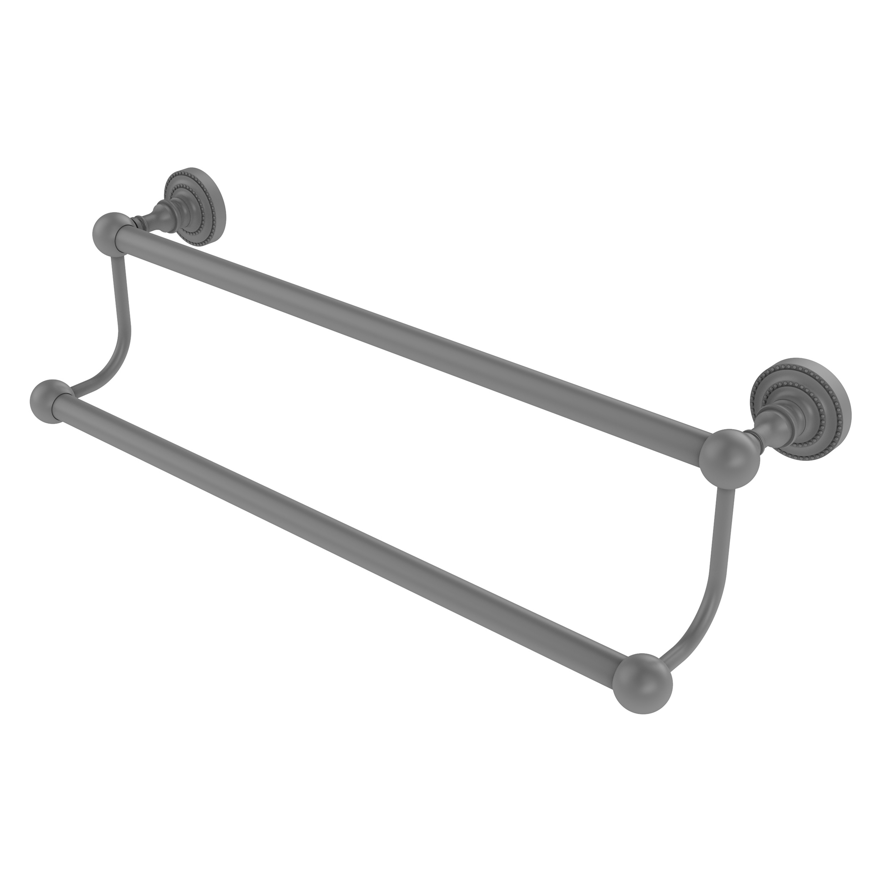 Allied Brass DT-72/18-GYM Dottingham 18-in double Matte Gray Wall mount Double Towel Bar