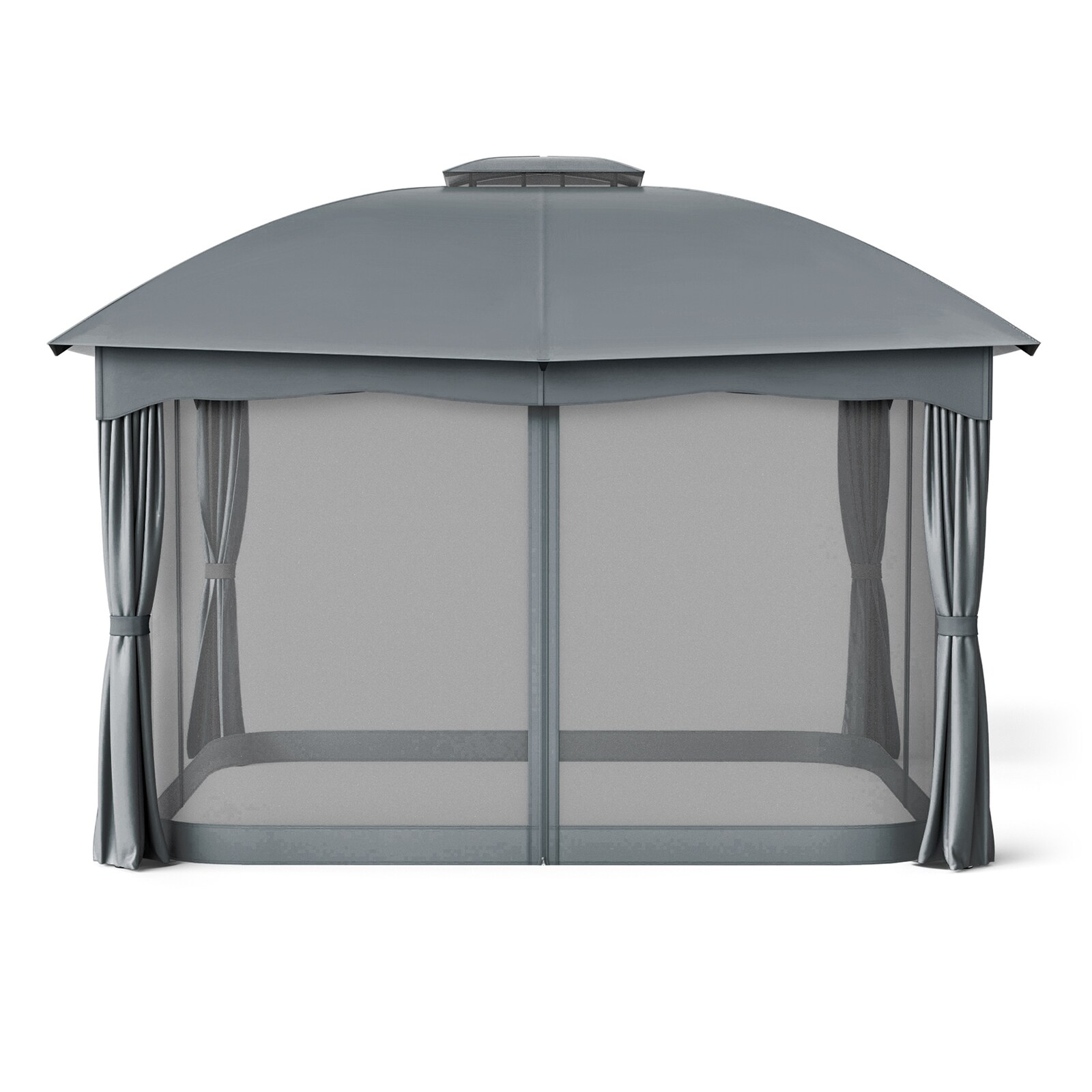 LIVIZA TDS10383GR 12-ft x 10-ft Gray Gazebo with Soft Top Roof