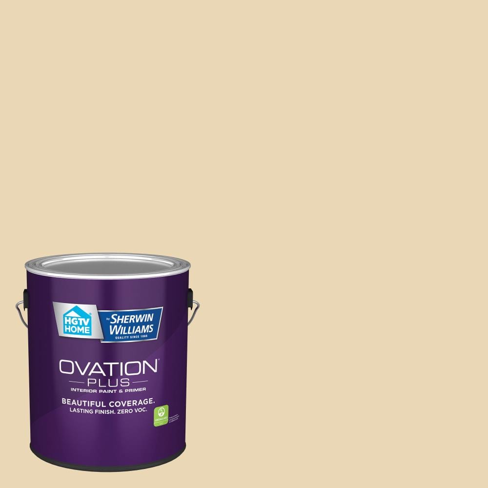 HGTV HOME by Sherwin-Williams 3005-6C-2557216 Ovation Plus Eggshell Soft Candlelight 3005-6C Latex Interior Paint Paint + Primer ( 1-gallon )