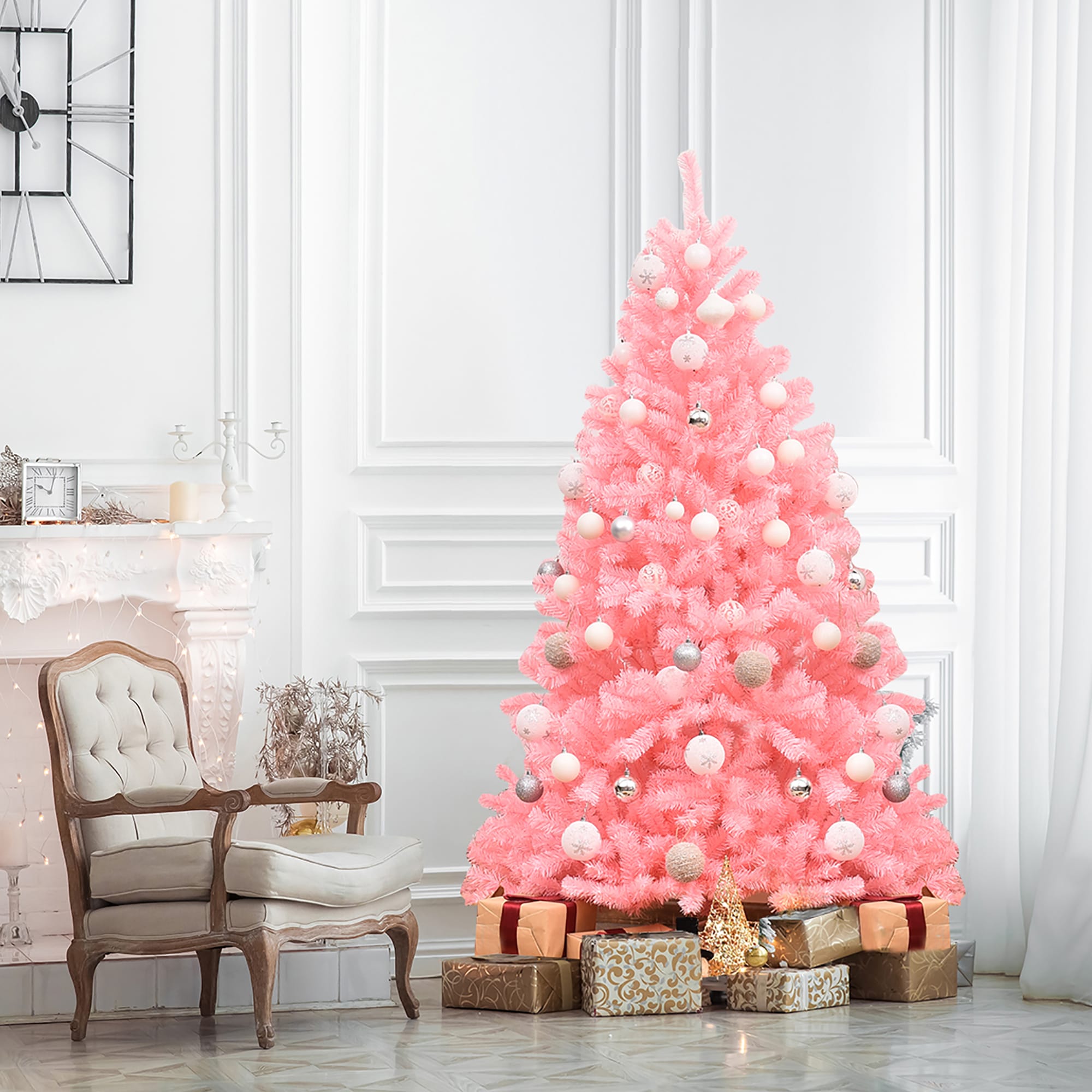 Costway 6-ft Pink Artificial Christmas Tree in the Artificial Christmas ...