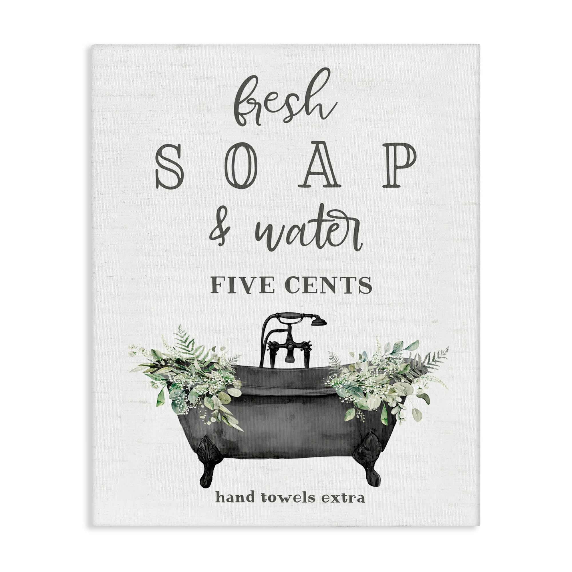 Stupell Industries BY-093-CN-24X30 Fresh Soap  Water Bath Canvas Art 24 x 30