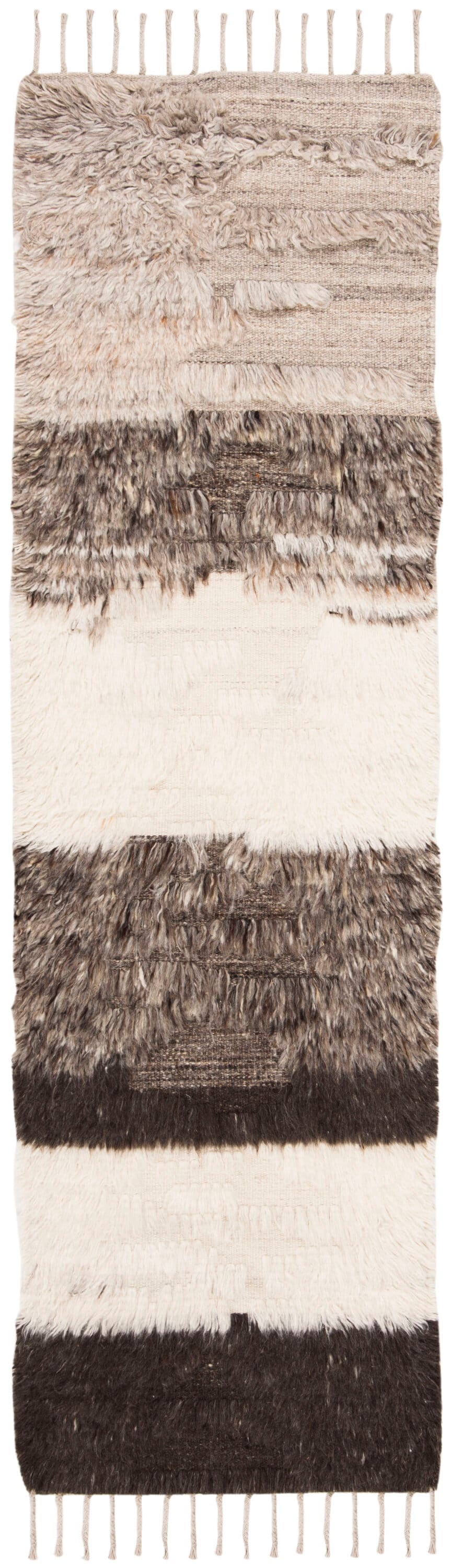 Kenya Hand-Knotted Gray Wool and Cotton Area Rug