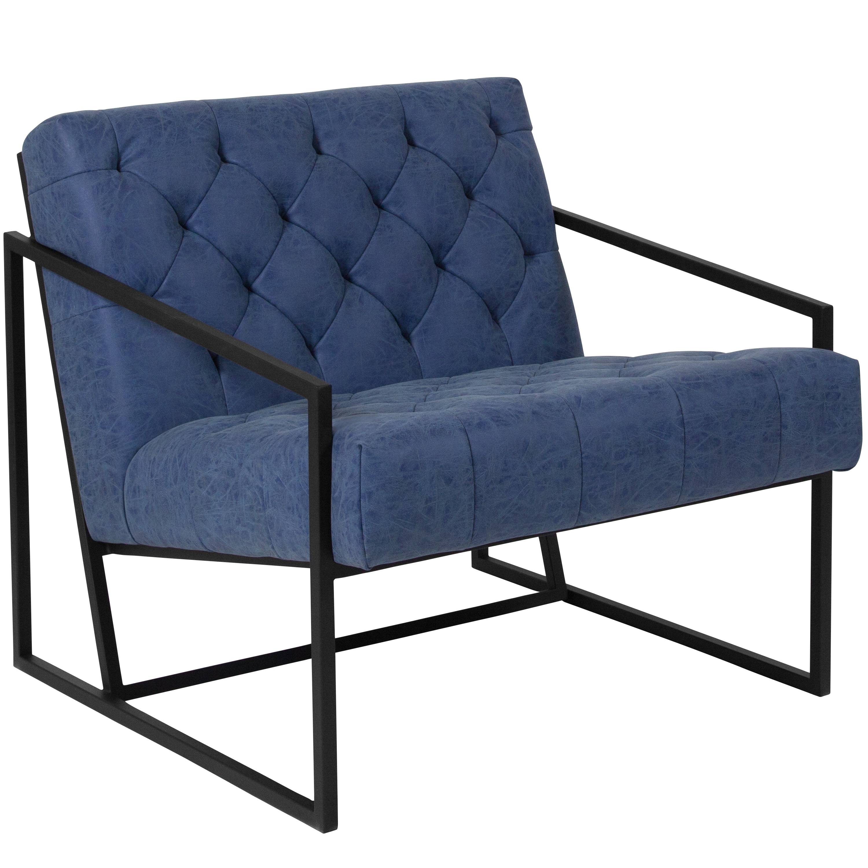 Flash Furniture 889142221111 HERCULES Madison Modern Retro Blue Faux leather Accent Chair