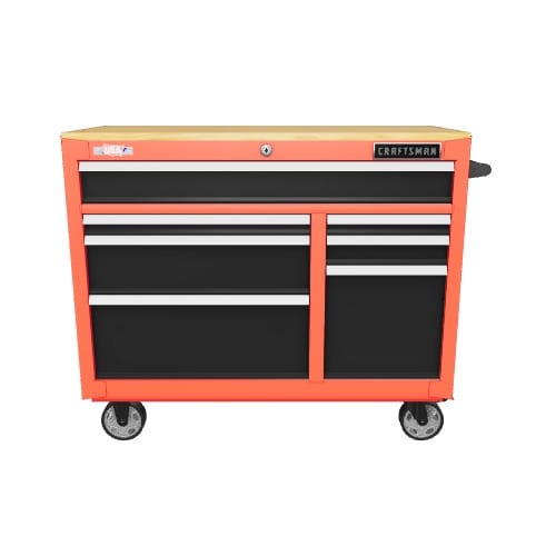 CRAFTSMAN 2000 Series 40.6 in L x 34 in H 7 Drawers Rolling Red Wood Work Bench CMST98271RB at Lowes