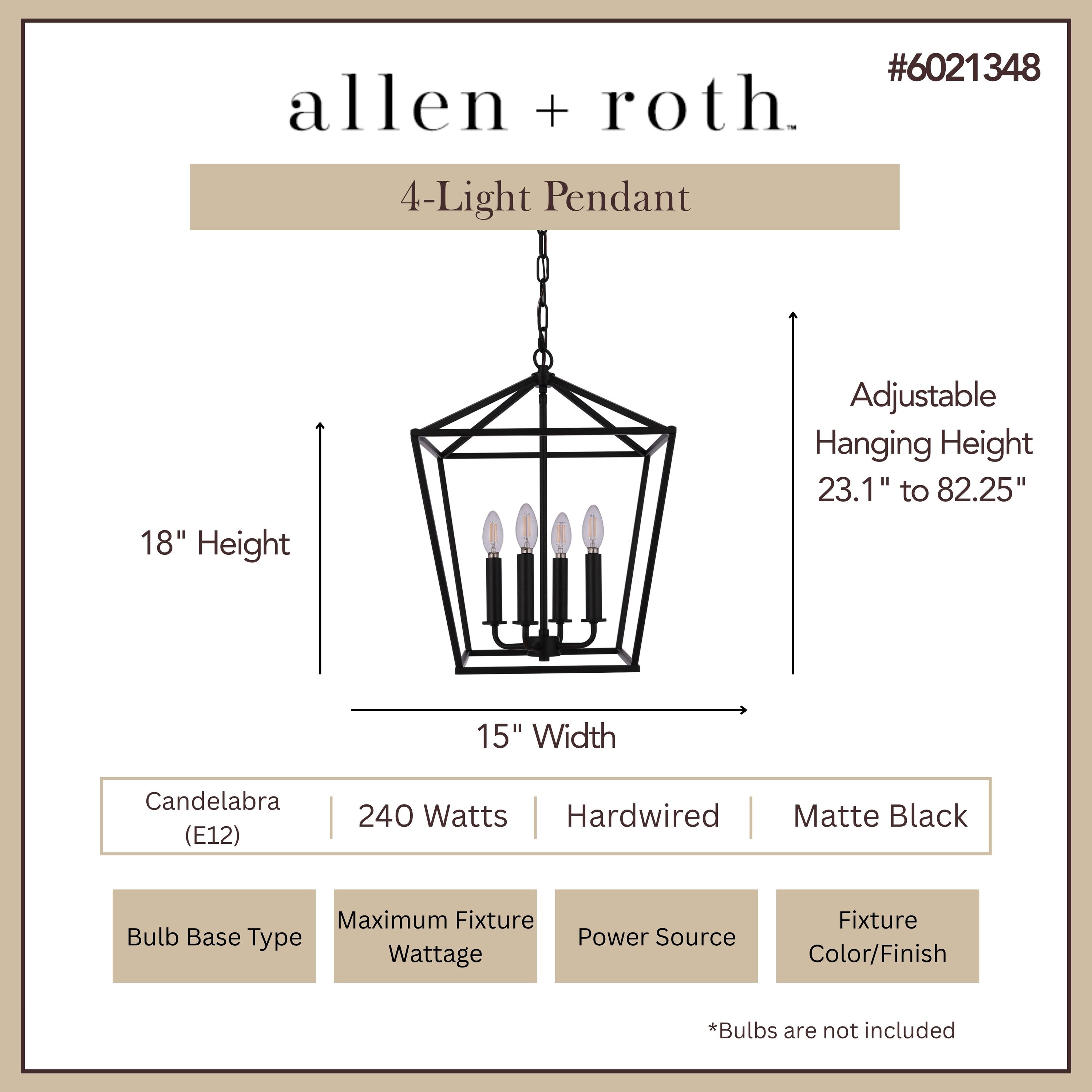 allen + roth CH31-4MBK Pendant-Lights - View #3