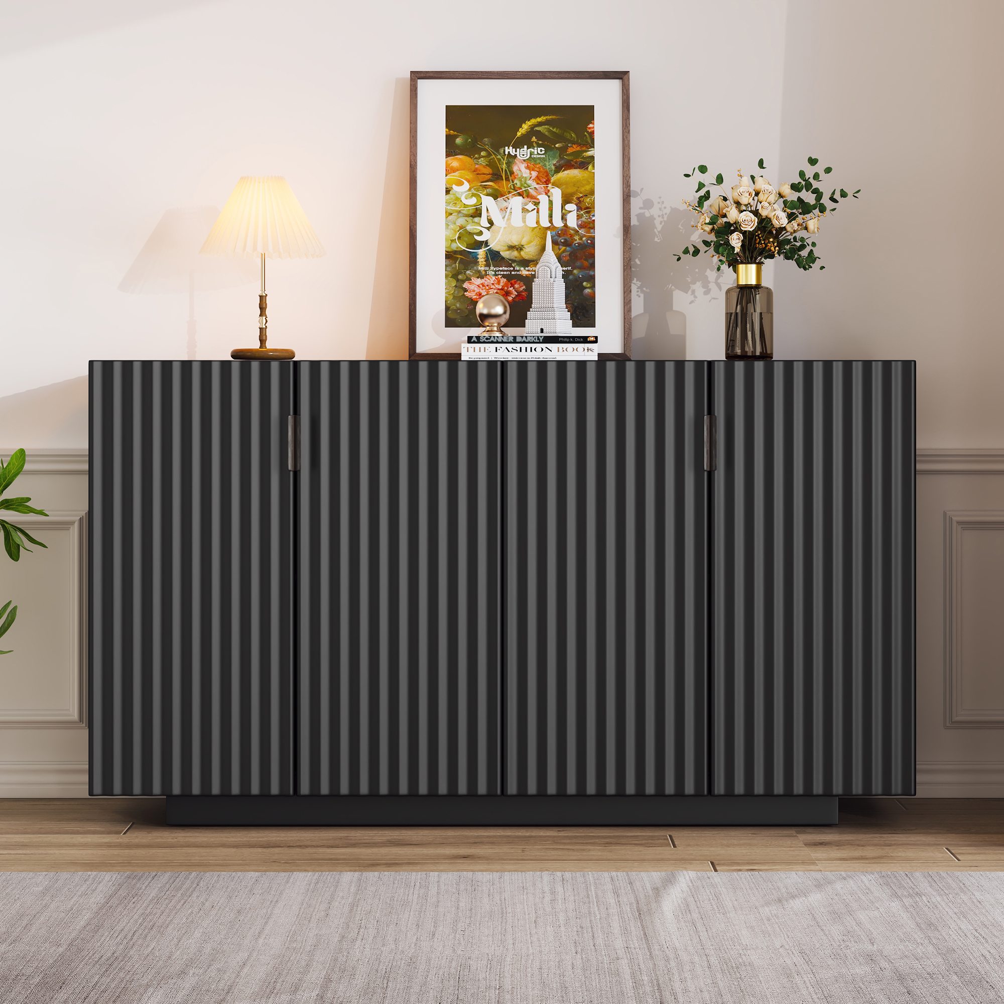 Bella Depot BDS-715P992B Contemporary/Modern Black Sideboard