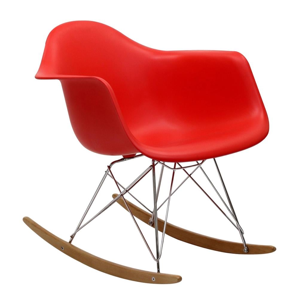 modern red rocking chair