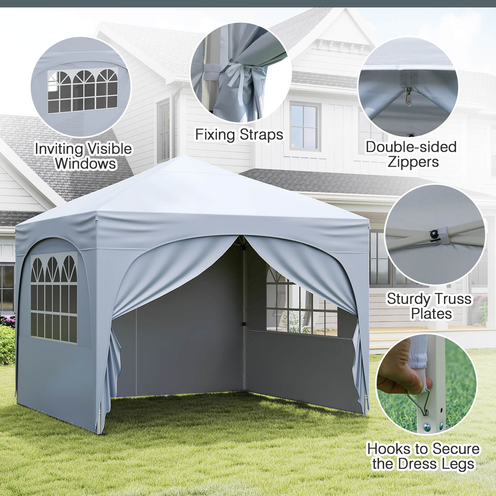 Costway HCST07293 Wood-Resin-Gazebos - View #3