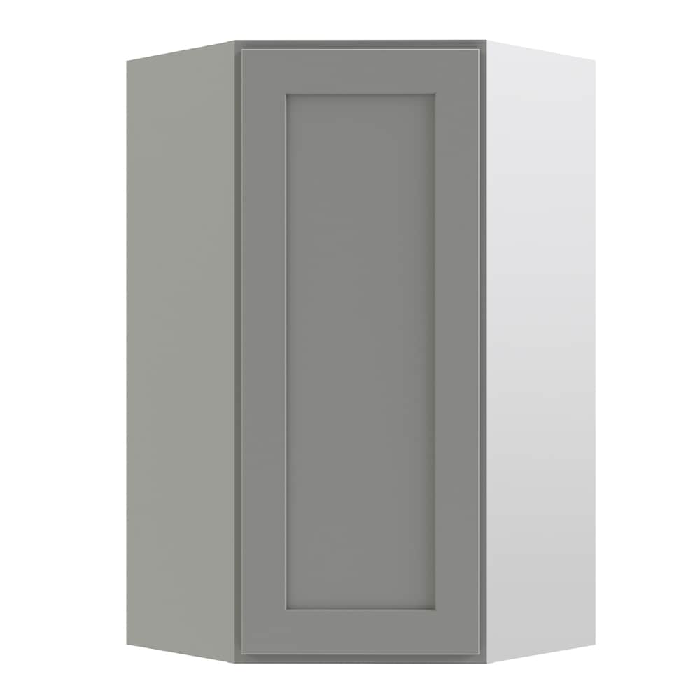 RELIABILT L03-CW2442 Parkstone 24-in W x 42-in H x 12-in D Gray Diagonal Corner wall Fully assembled Plywood Cabinet Shaker)