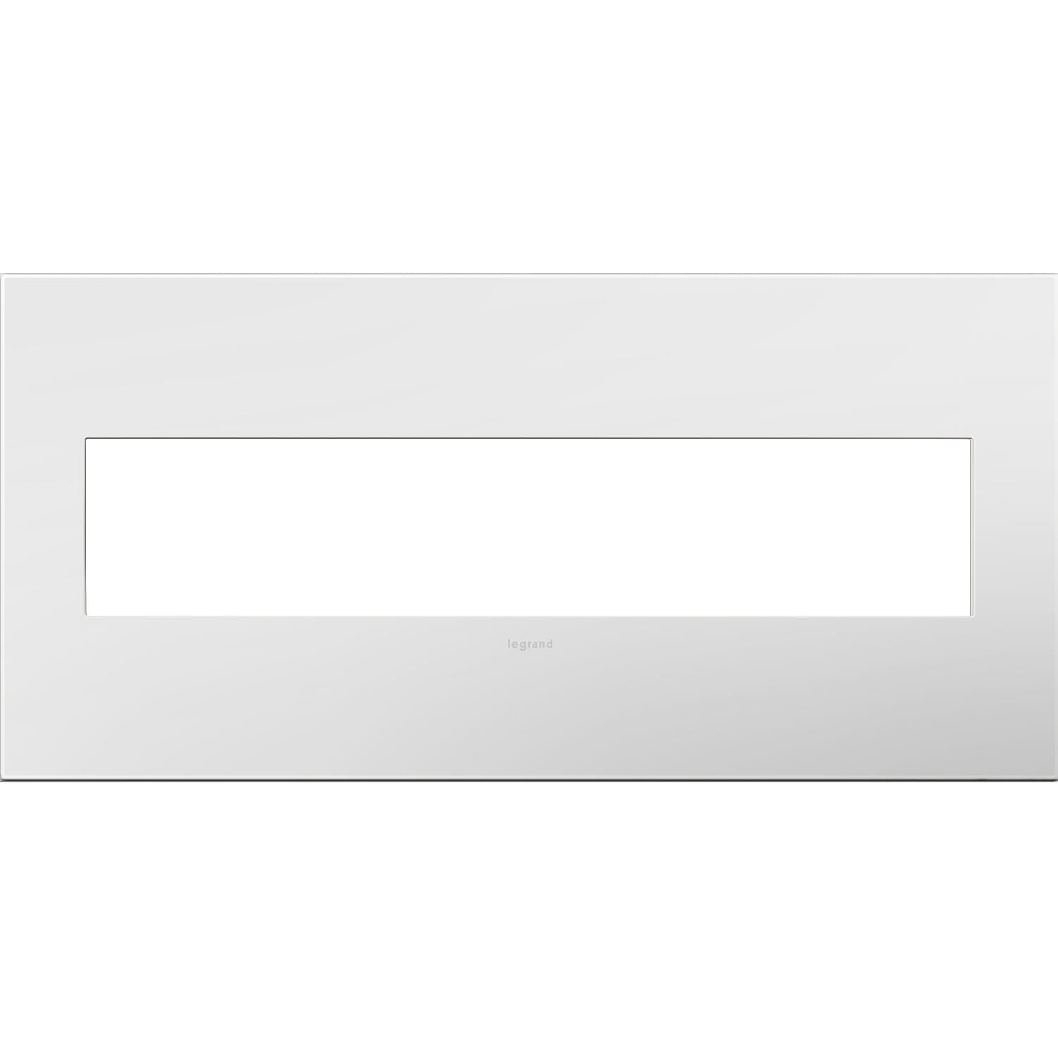 Legrand AWP5GWH1 adorne 5 -Gang Specialty Size Gloss White Plastic Indoor Screwless Square Wall Plate