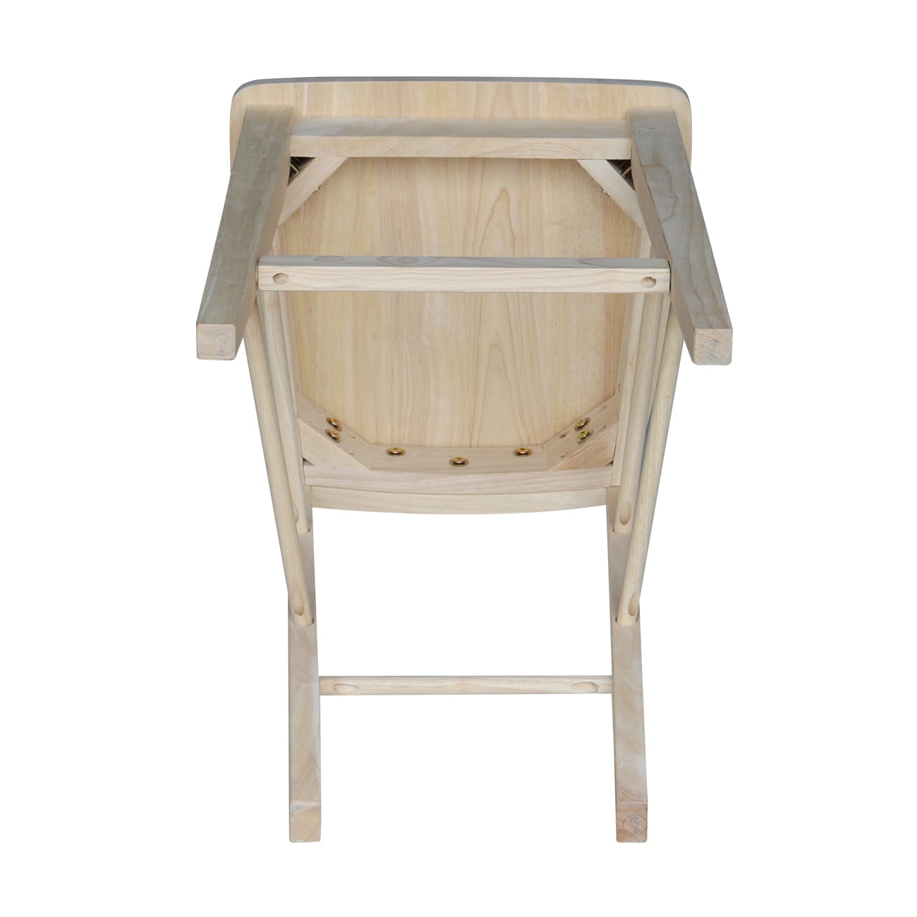 Traditional Unfinished Solid Parawood 24" Cafe Barstool