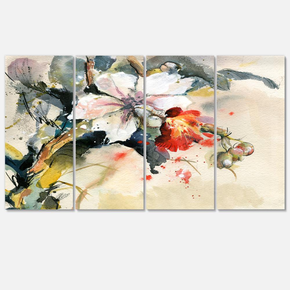 Designart MT6144-271 28-Inches H x 48-Inches W Floral Metal Print