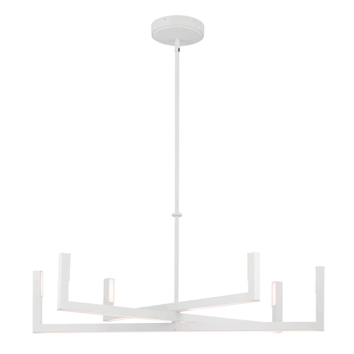 elan 84328WH Priam 6 -Light White Modern/contemporary Integrated LED For Use in Bedrooms, Dining Rooms, Foyers, Kitchens, Living Rooms Chandelier