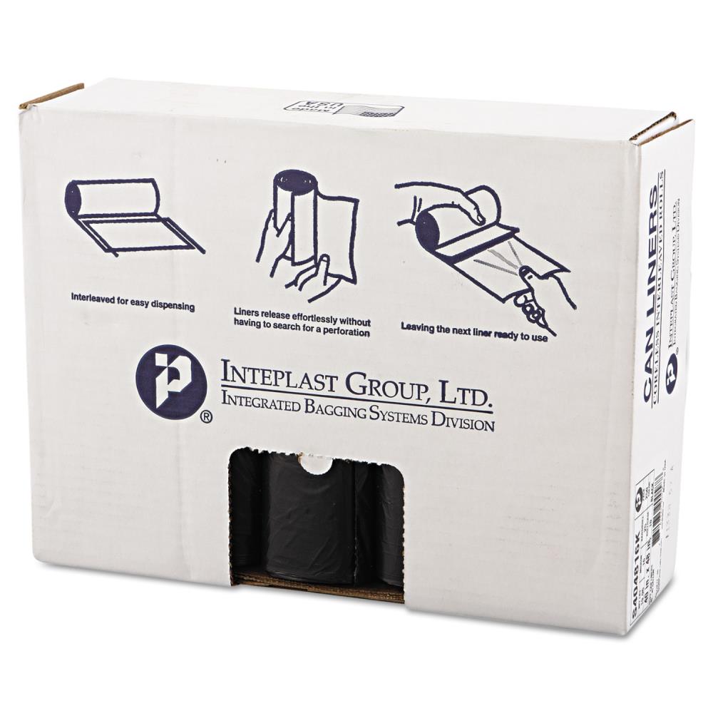 Inteplast Group Building Products IBSS404816K 45-Gallons Scent free Black Indoor Plastic Can Twist Tie Trash Bag 250 -Count