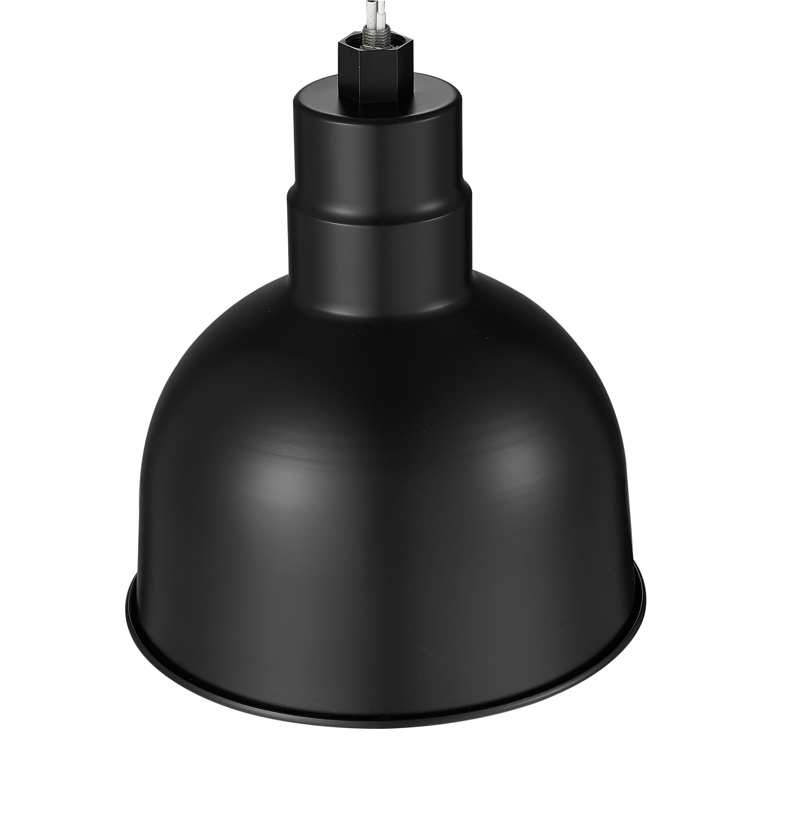 Satin Black Metal Indoor/Outdoor Bowl Pendant Light