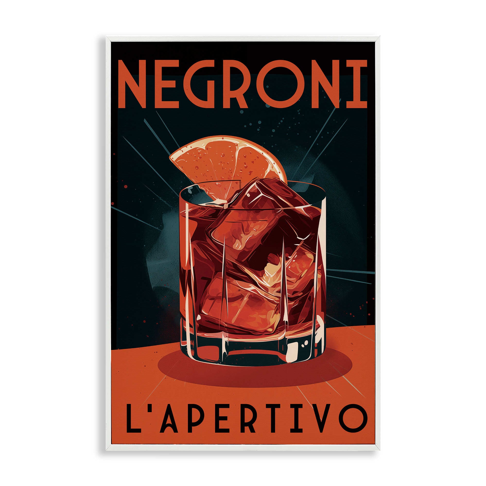Stupell Industries BT-229-WFR-20X30 Vintage Midcentury Negroni Drink White Framed Giclee Art By Andreas Magnusson 20 x 30