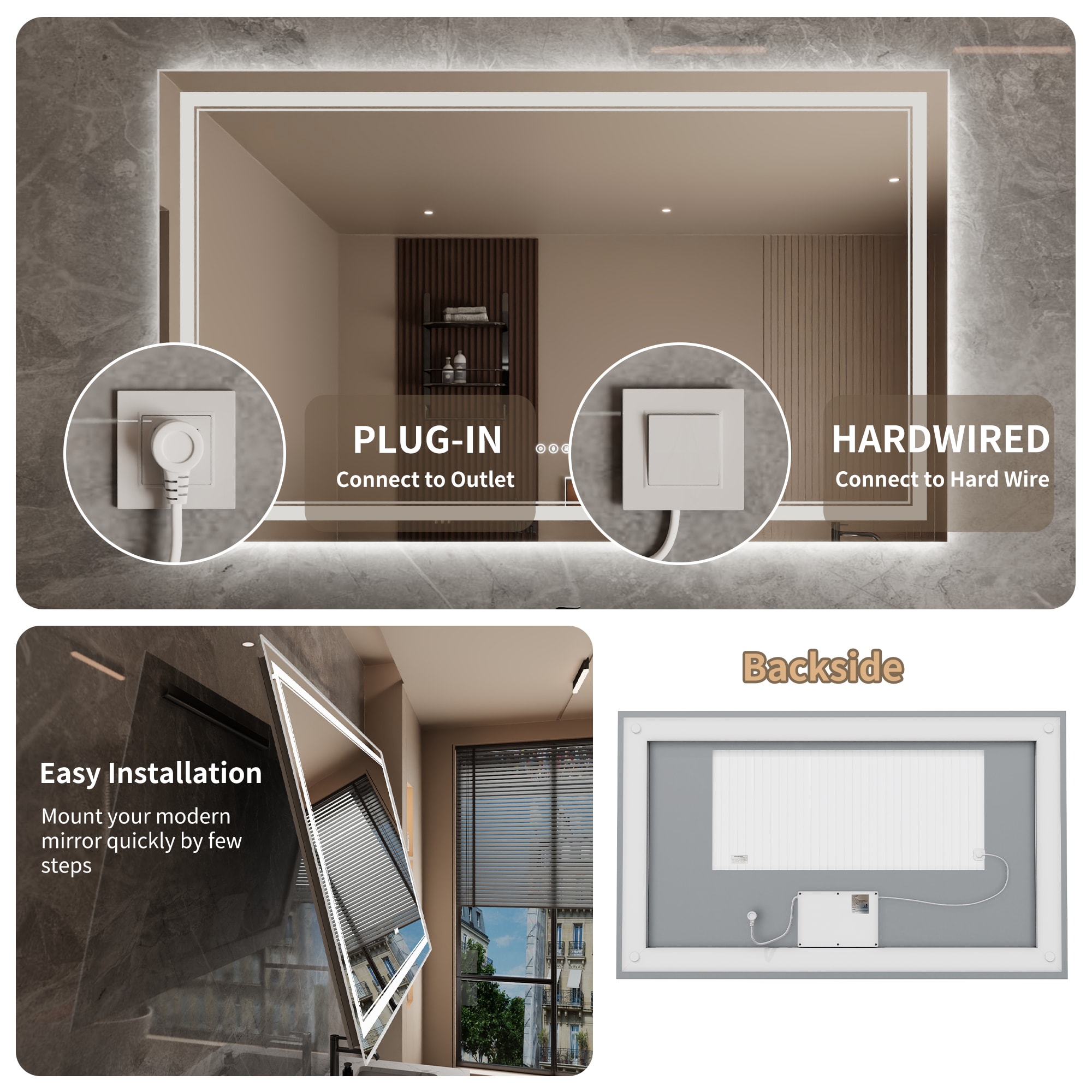 Bayfeve BFXB-14S3660-MIR Framed-Bath-Mirrors - View #14