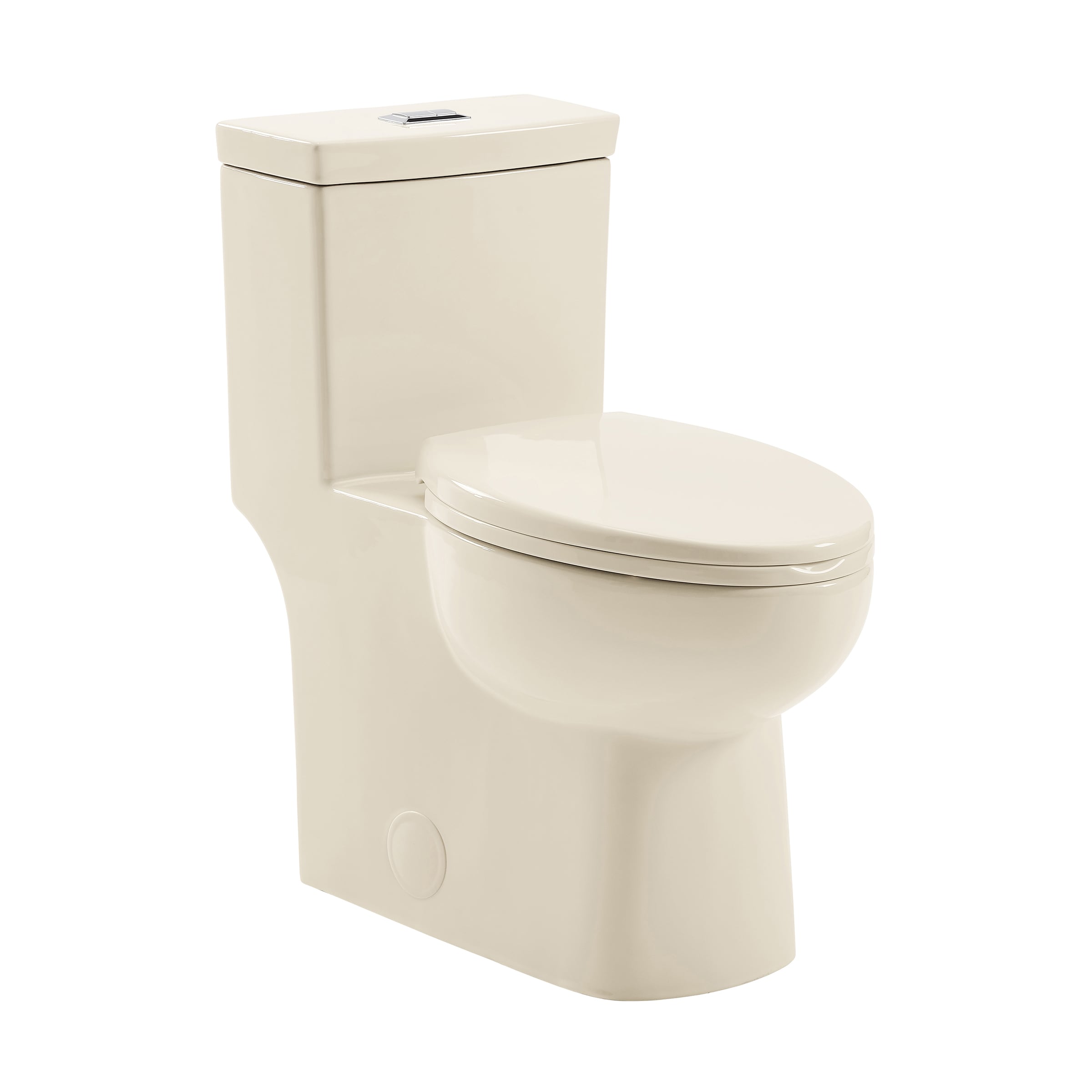 Bisque Elongated Dual Flush One-Piece Toilet