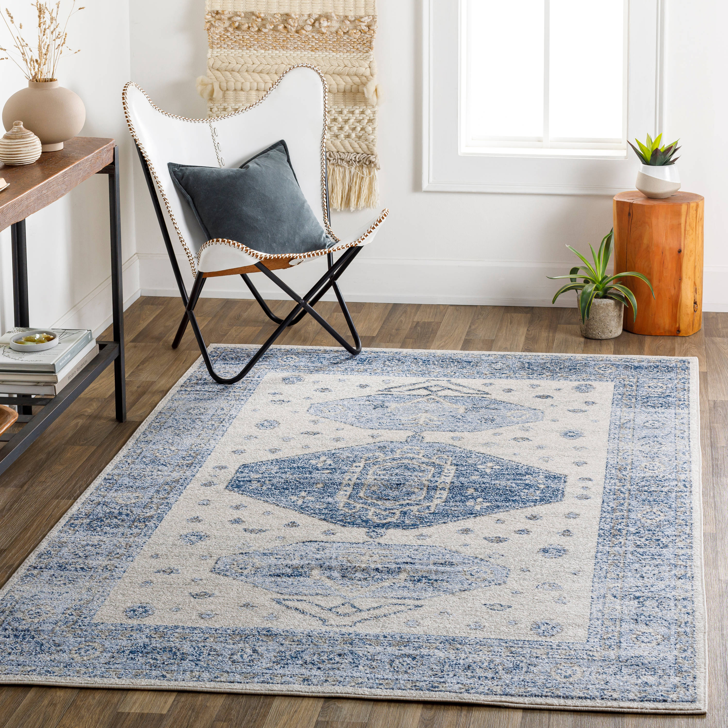 Surya Amore 8 x 10 Light Blue Indoor Medallion Oriental Area Rug