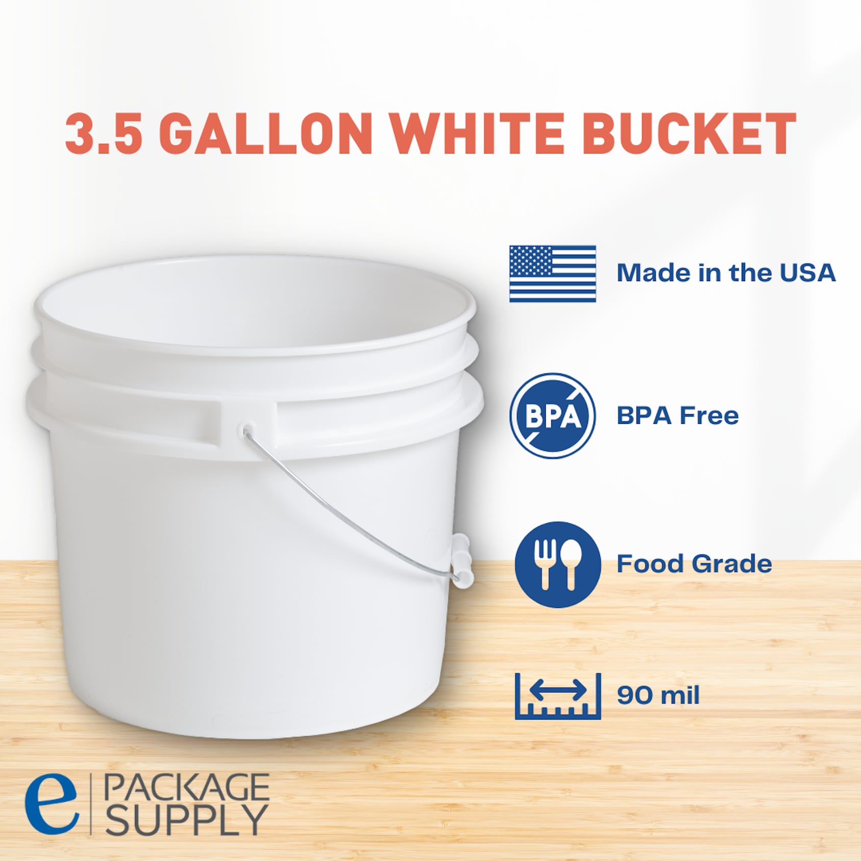 Premium White 5 Gallon Tamco® Modified Bucket with Spigot