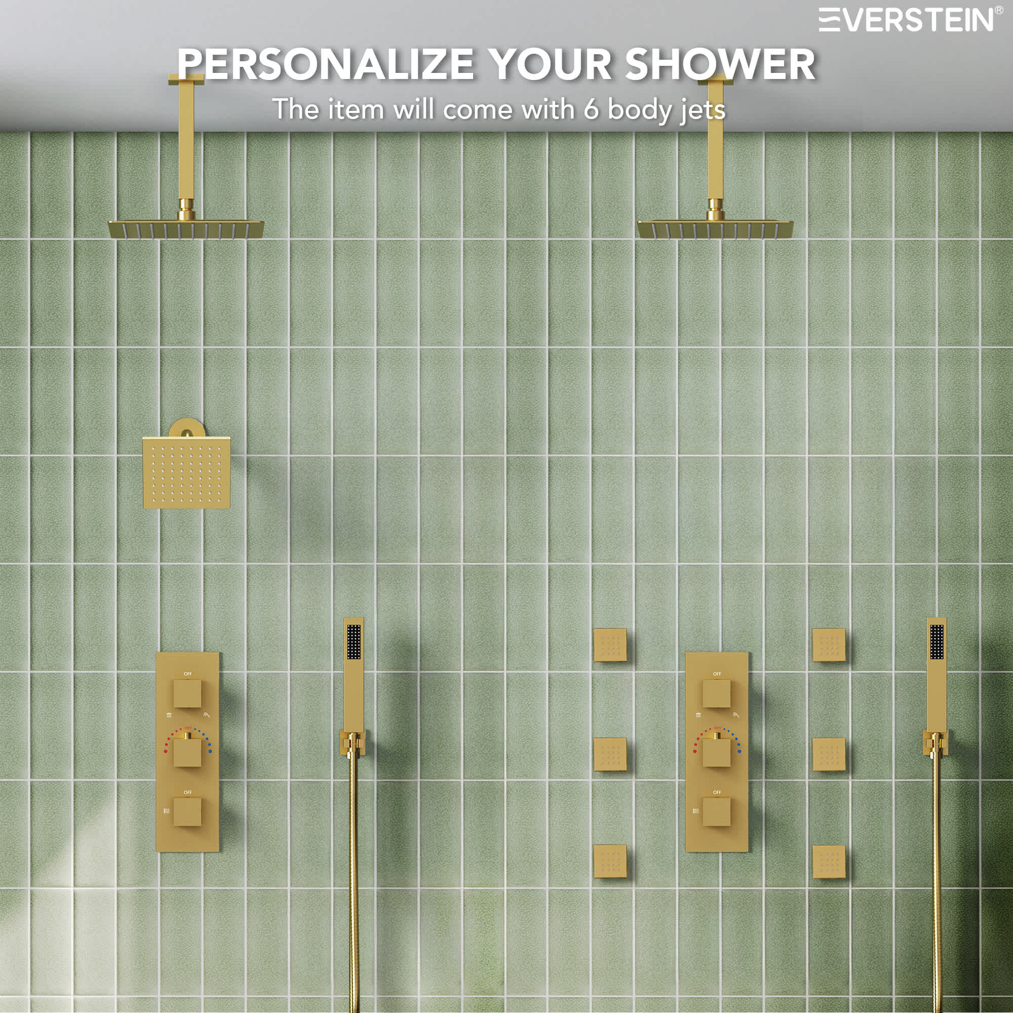 EVERSTEIN SFS1004A-GD12 Showerhead-Bar-Panels - View #10