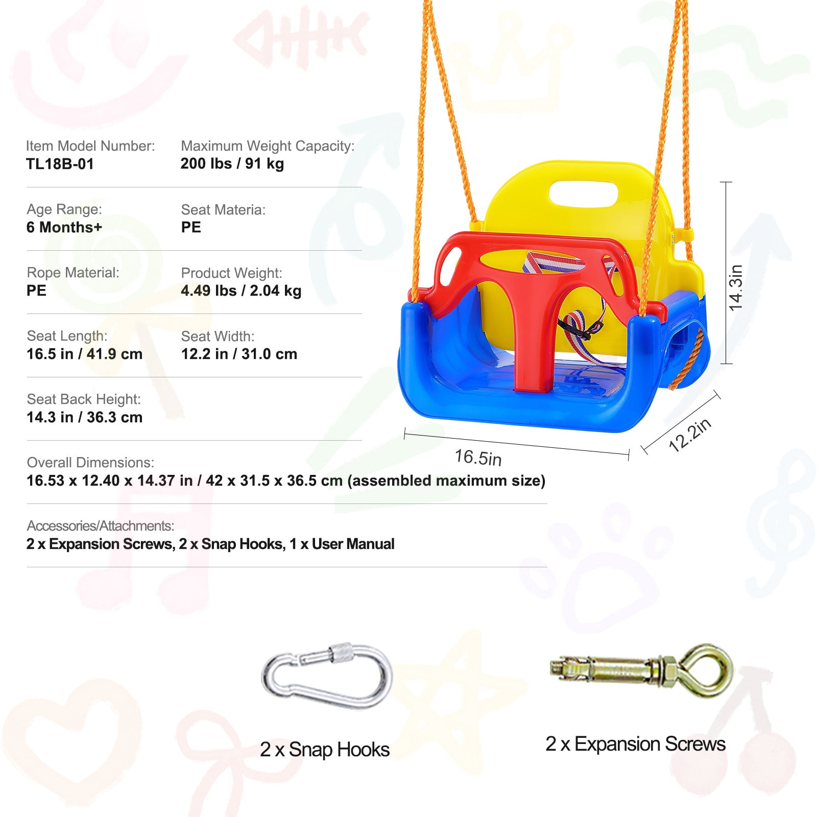 VEVOR SC3H1YYEQQZY04487V0 Playset-Swings - View #7