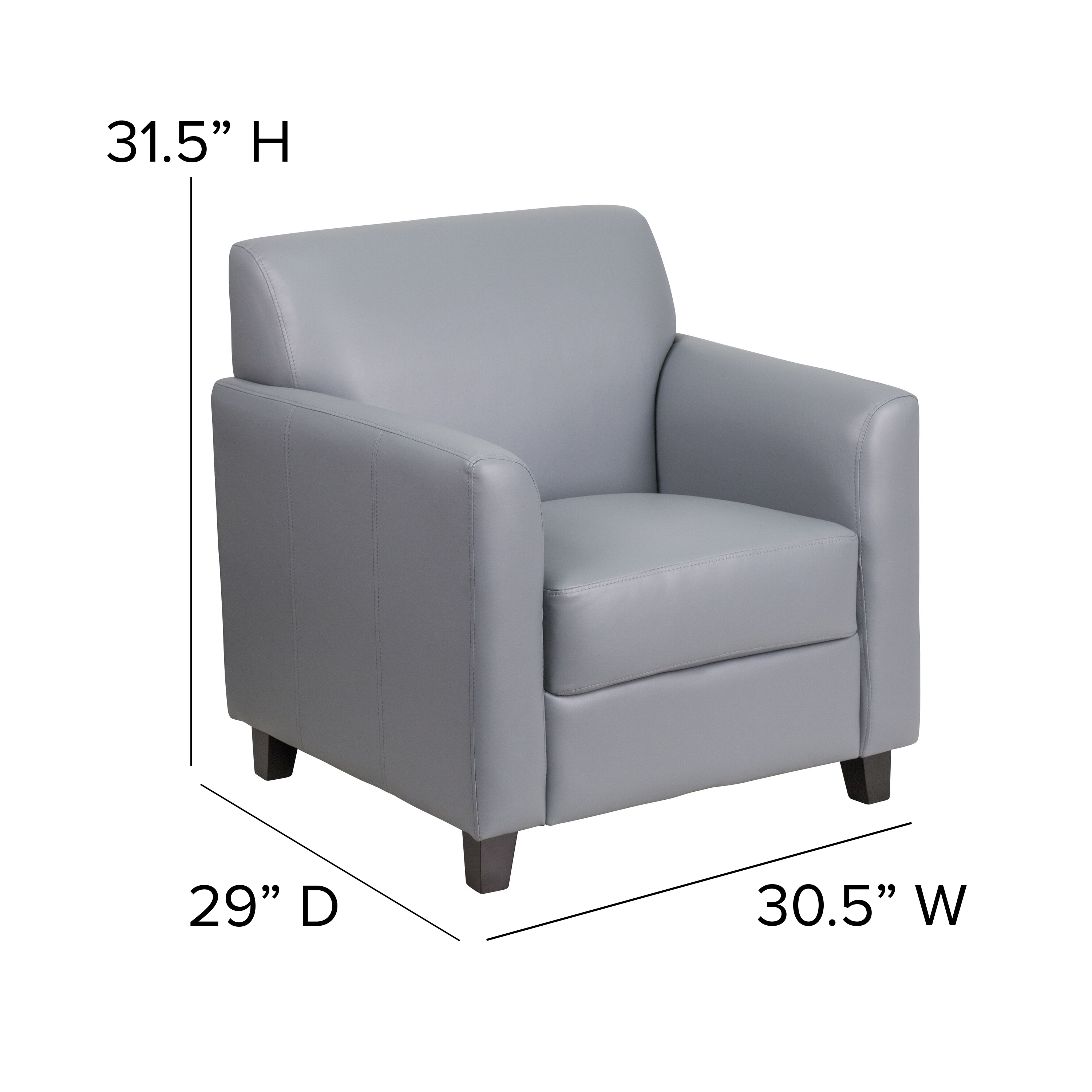 Diplomat Gray LeatherSoft Chair with Hardwood Frame
