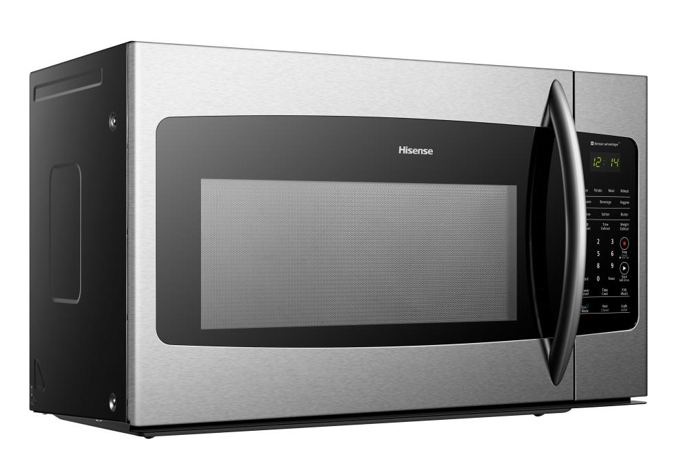 Hisense 1.7-cu ft 1000-Watt Over-the-Range Microwave with Sensor Cooking  (Stainless Steel Front and Black Housing) in the Over-the-Range Microwaves  department at