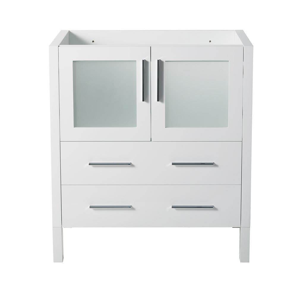 Fresca FCB6230WH Torino 30-in White Bathroom Vanity Base Cabinet without Top