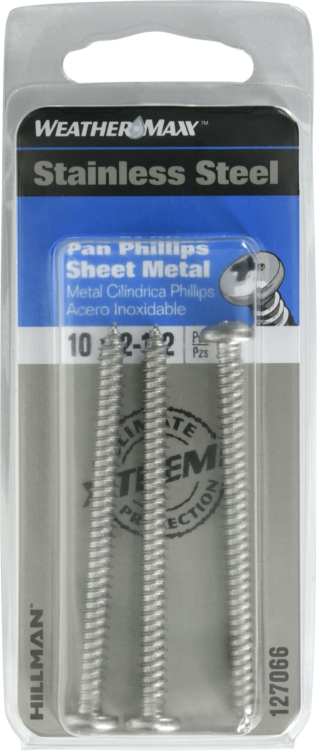  The Hillman Group 44443 10 x 1-Inch White Pan Head Phillips  Sheet Metal Screw, Stainless Steel, 12-Pack : Industrial & Scientific