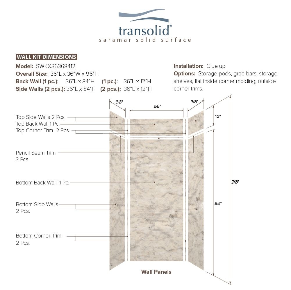 Transolid Saramar Velvet 36-in W x 36-in D x 96-in H Sand Creme Velvet ...