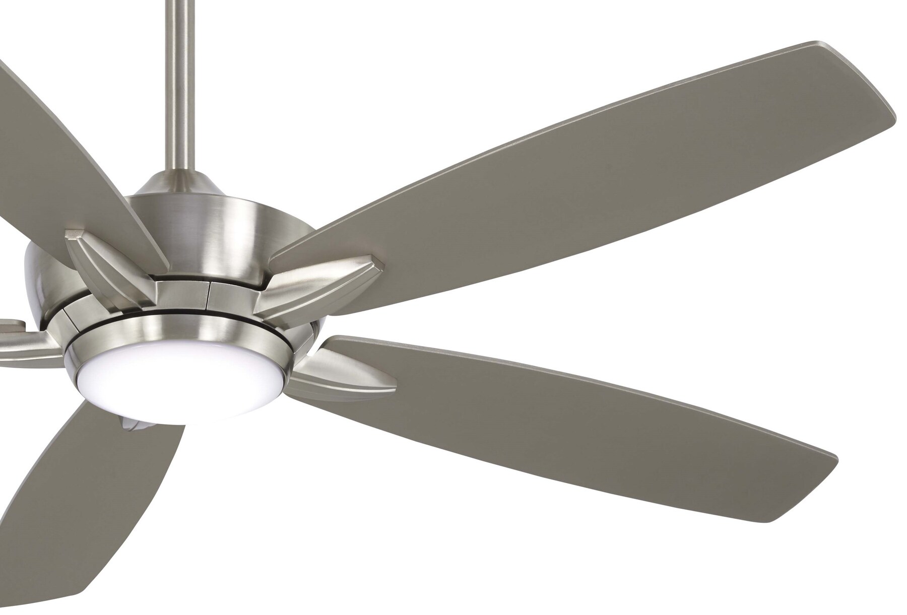 Kelvyn 52" Brushed Nickel Ceiling Fan with Silver Blades and LED Light