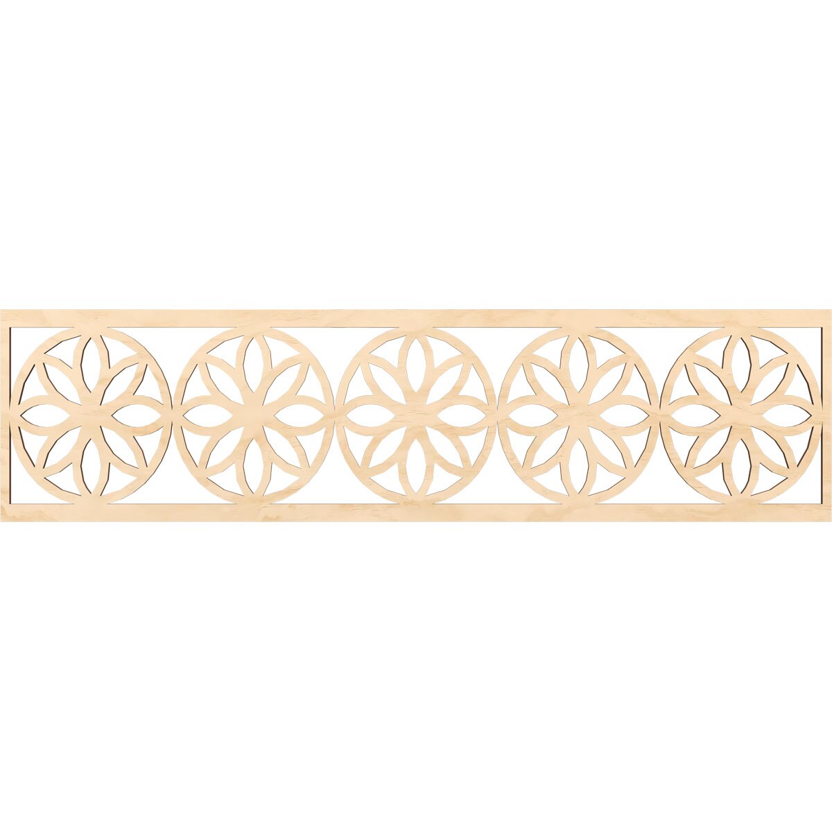 Ekena Millwork MLDA12X47BLUBI Blume Fretwork Flat Trim 12-in x 3.92-ft Birch Brown Unfinished 2156228 Pierced Wall Panel Moulding