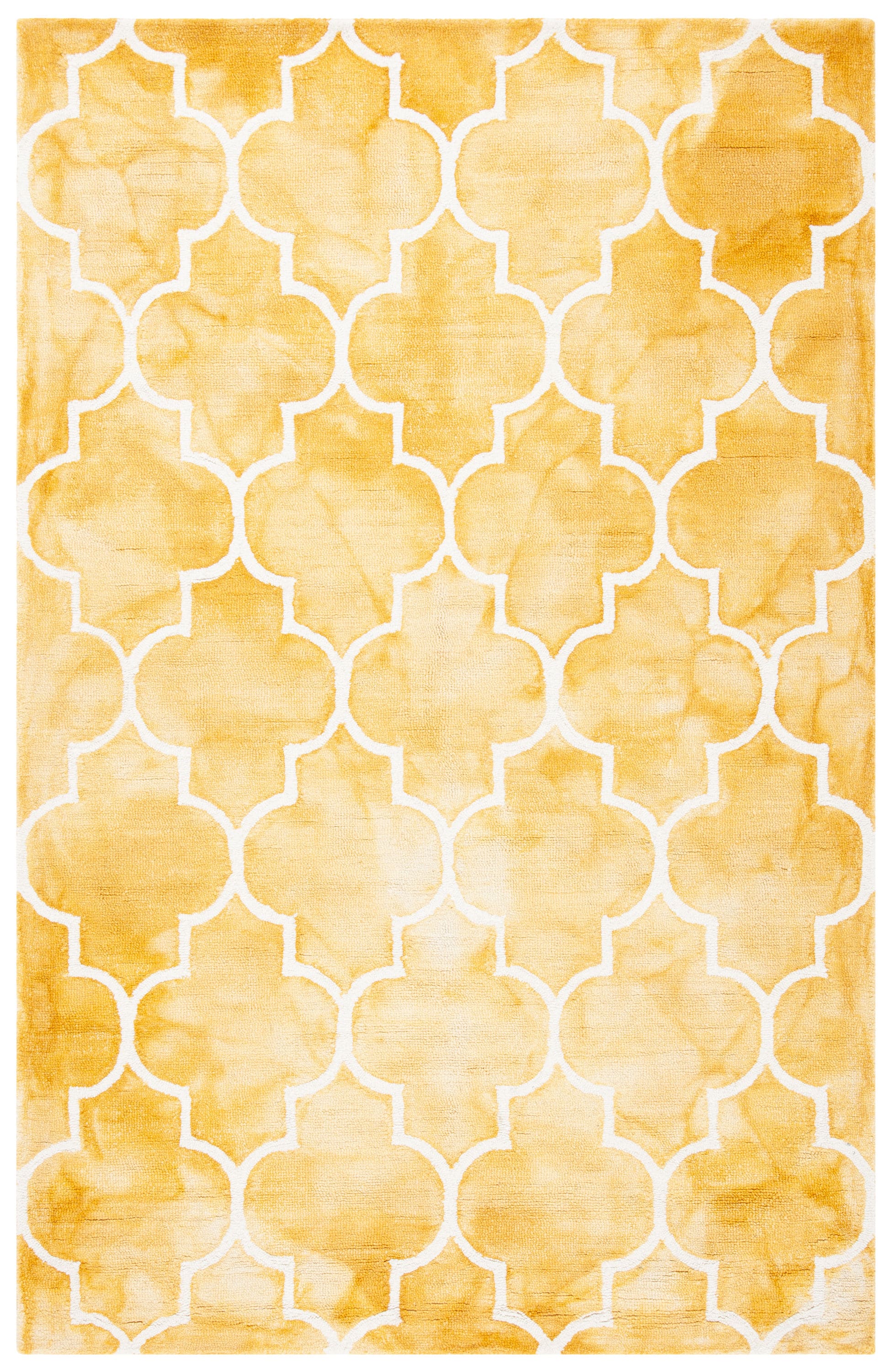 Safavieh DDY535H-6 Dip Dye Dorinda 6 x 9 (ft) Tufted Wool Gold/Ivory Rectangular Indoor Trellis Bohemian/Eclectic Area rug