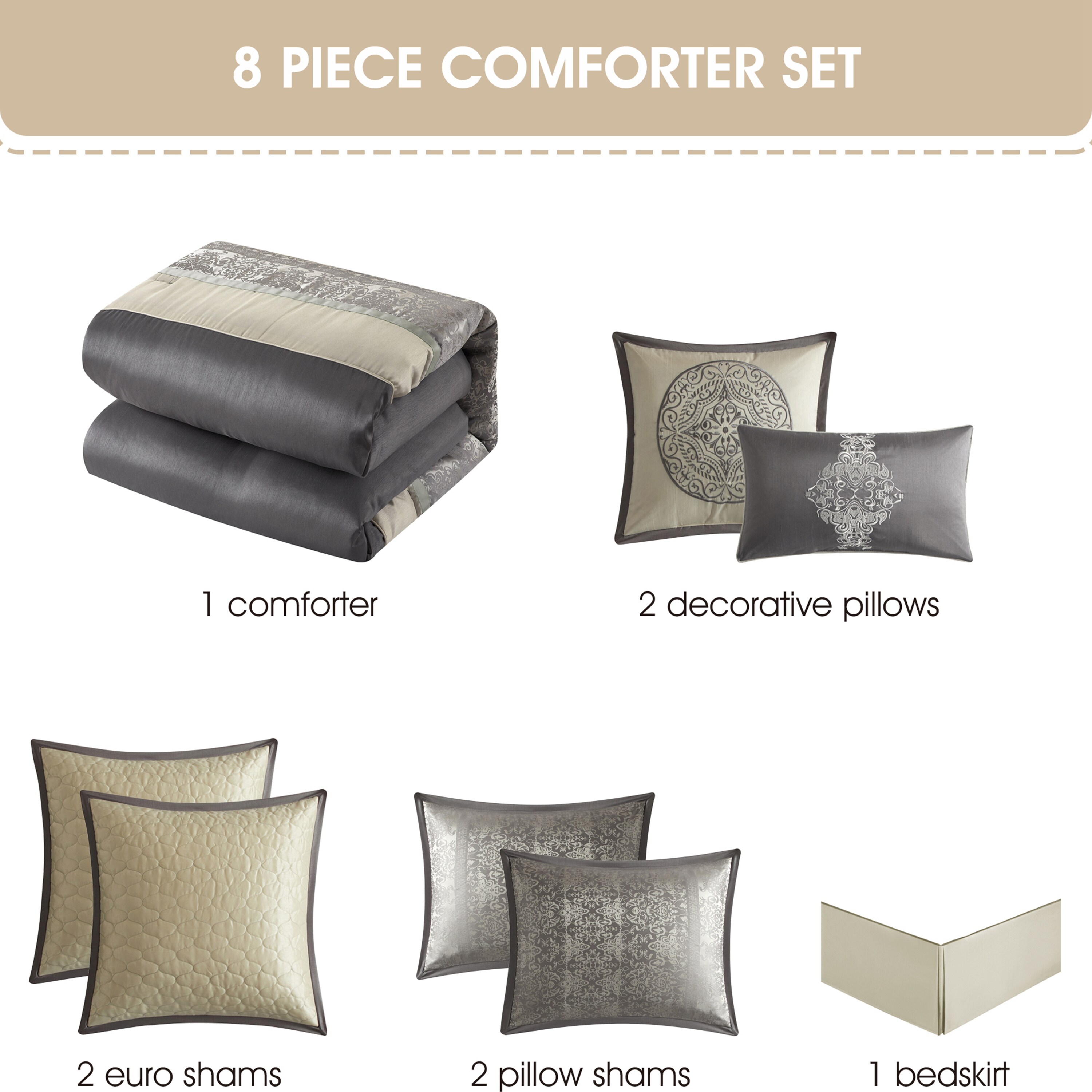Nanshing ARABESQ8X-CK-GRY bedding - View #4