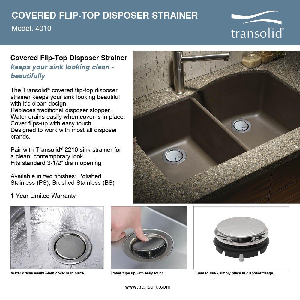Transolid 3.5-in Brushed Stainless Steel Rust Resistant Strainer with  Basket Included in the Kitchen Sink Strainers & Strainer Baskets department  at