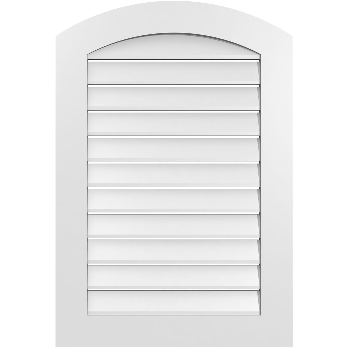 Ekena Millwork GVPAR26X3801SF 26-Inches x 38-Inches Off-white Round top PVC Gable Louver Vent