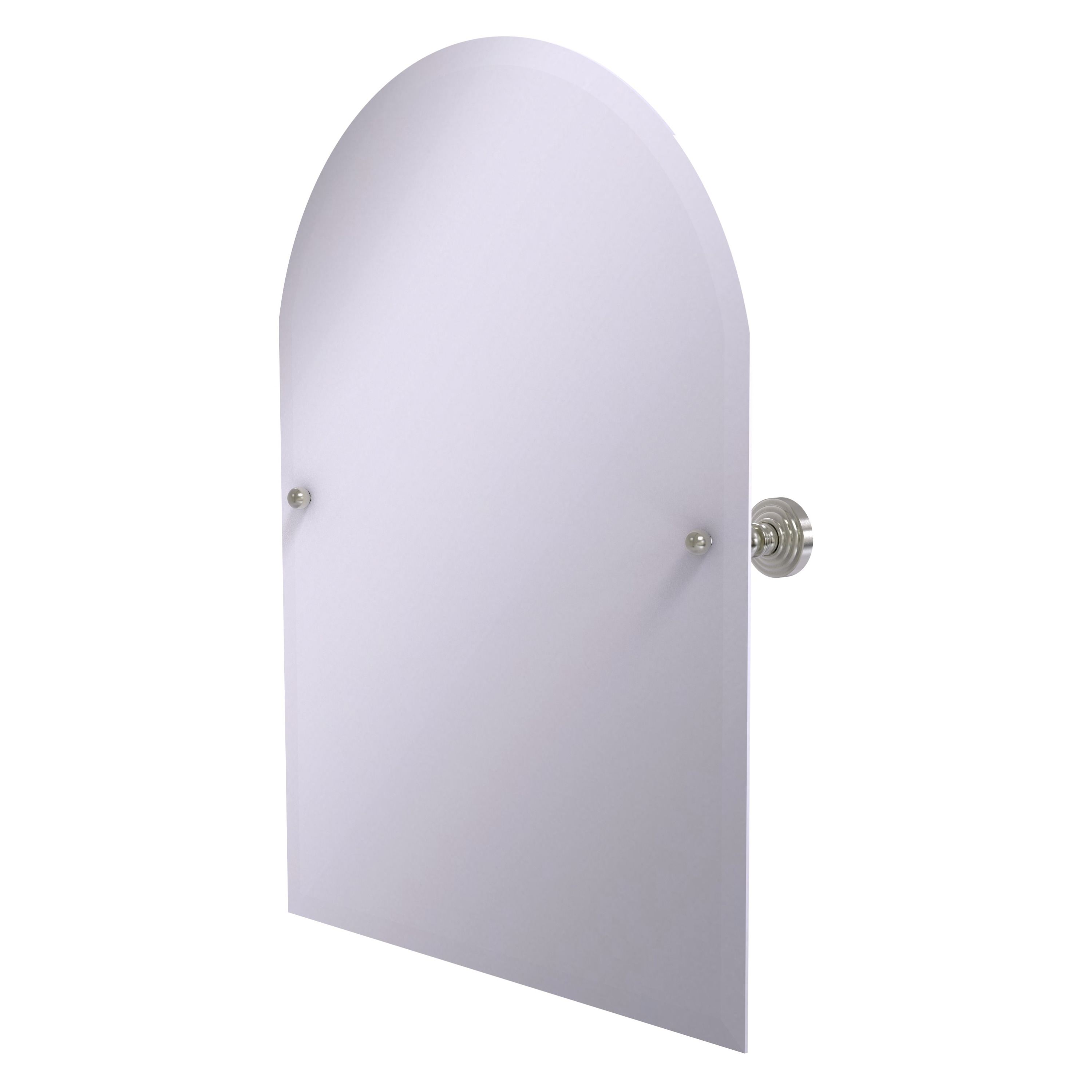 Allied Brass WP-94-SN Waverly Place 21-Inches x 29-Inches Beveled Frameless Arch Tilting Bathroom Vanity Mirror ( Satin Nickel )