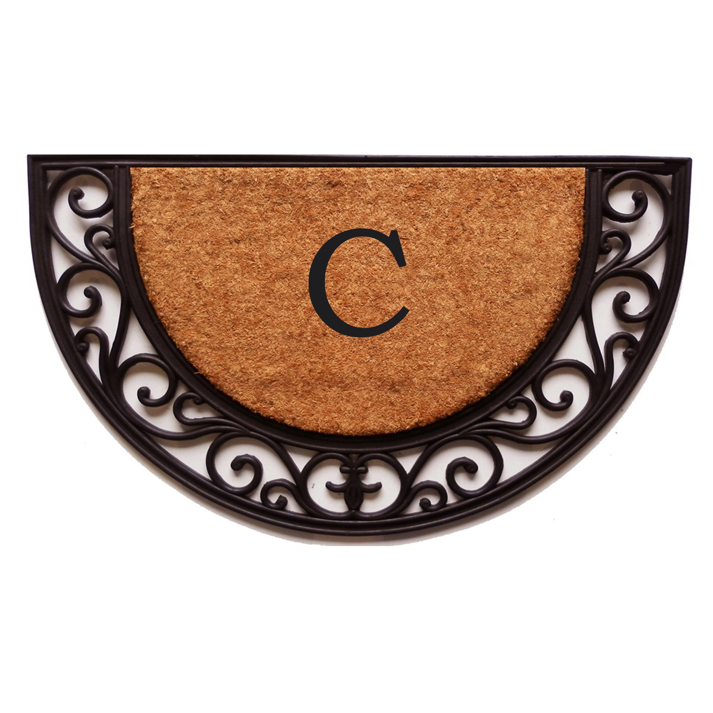 Callowaymills 100141830C Natural/Black Coir/Rubber Non-Slip Grip Indoor or outdoor Decorative Door Mat