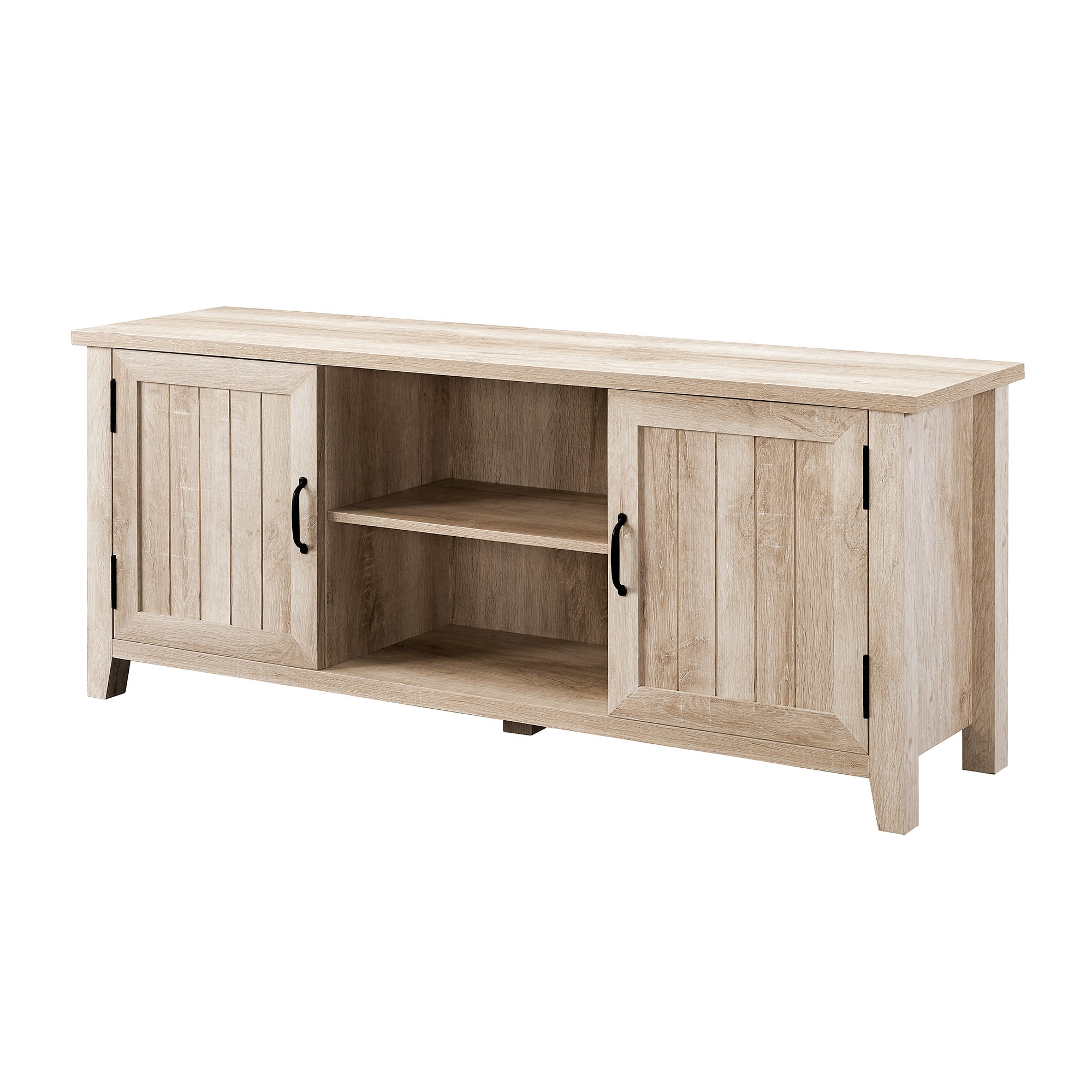 allen + roth Transitional Ash White Tv Stand (Accommodates TVs up