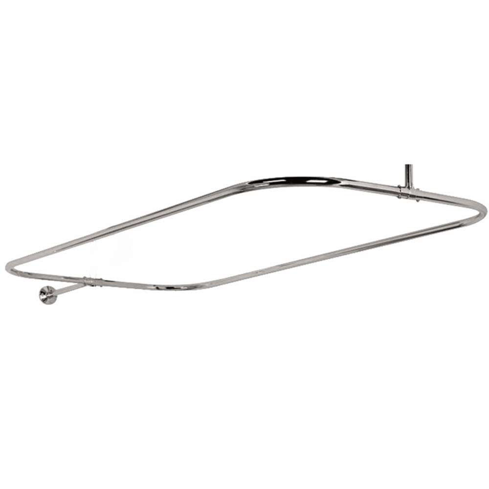 Barclay 4150-54-CP Rectangular shower rod 54-in to 54-in Polished Chrome Fixed Enclosure Shower Curtain Rod