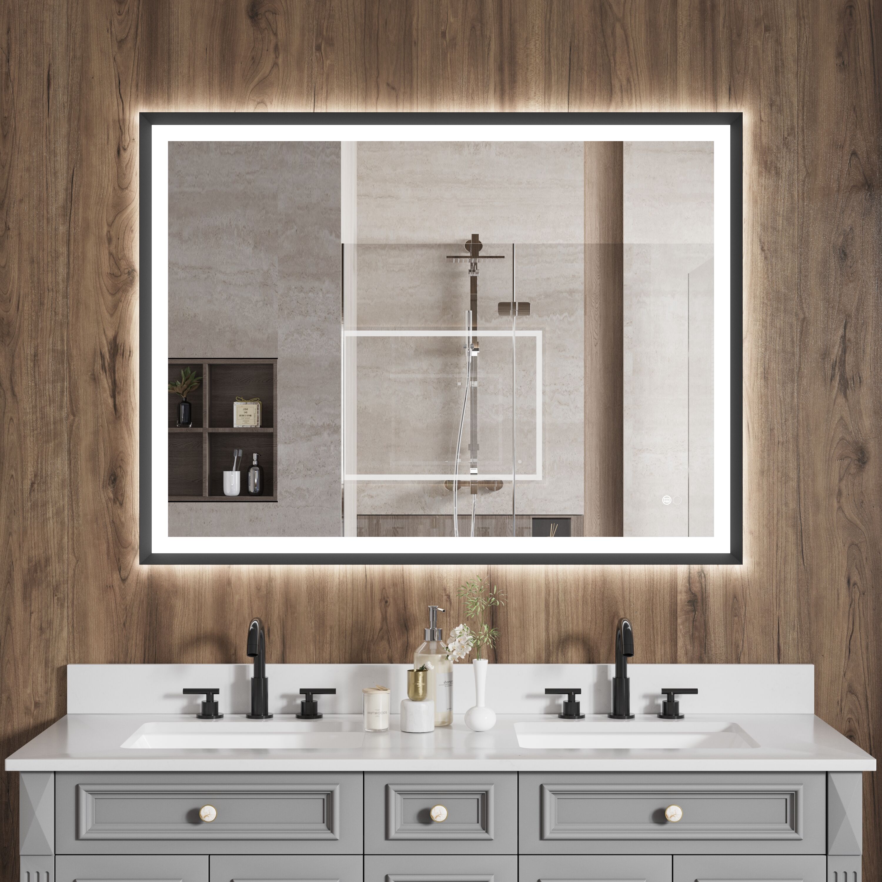 Forclover MRE-6F4836MB Framed-Bath-Mirrors - View #9