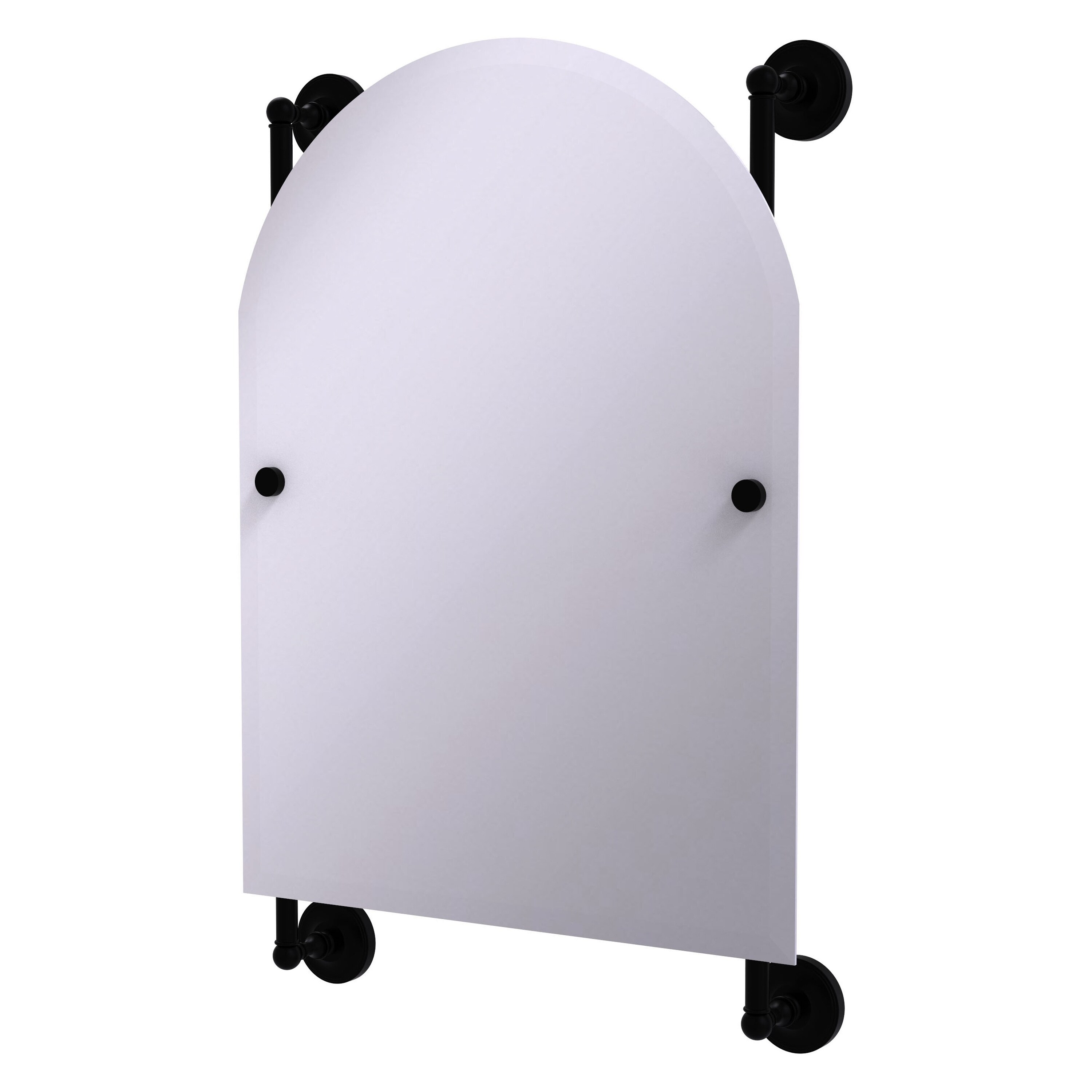 Allied Brass PR-27-94-BKM Prestige Regal 21-Inches x 32-Inches Beveled Frameless Arch Bathroom Vanity Mirror ( Matte Black )